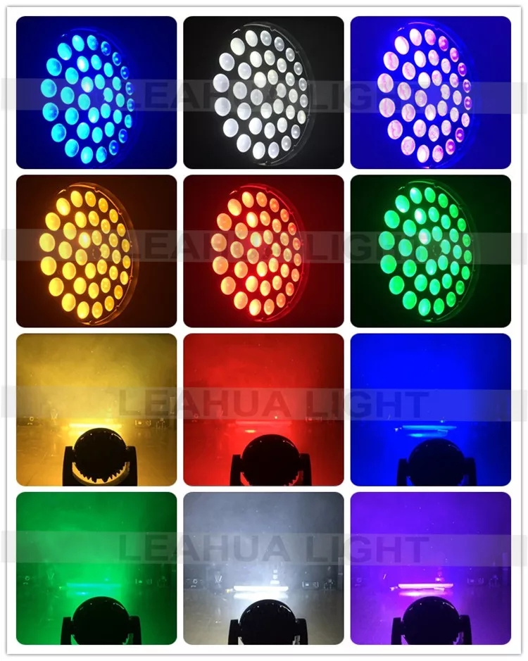 6in1 RGBWA+UV 36x18W Led Lyre Wash Lights
